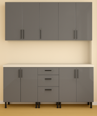 Mobilă Bucatarie MDF Lucios Ardezie 180 cm