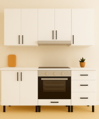 Mobilă Bucatarie MDF Alb Lucios P100 180 cm