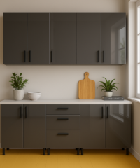 Mobilă Bucatarie MDF Lucios Antracit 180 cm