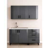 Mobilă Bucătărie MDF lucios Anthracite 120 cm