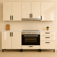 Mobilă Bucatarie MDF lucios Crem 180 cm