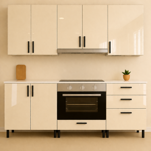 Mobilă Bucatarie MDF lucios Crem 180 cm