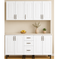 Mobilă Bucatarie MDF infoliat Alb 200 cm