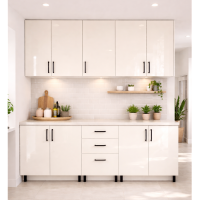 Mobilă Bucatarie 180cm cu blat MDF lucios bianco