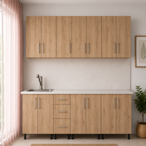Bucatarie Lana PAL stejar auriu 260 cm cu blat