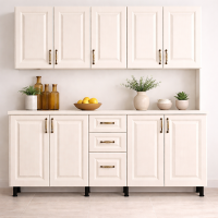 Mobilă Bucatarie cu blat 180cm MDF infoliat ivoire