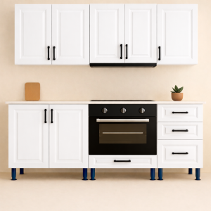 Mobilă Bucatarie MDF infoliat Alb 180 cm