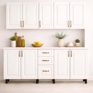 Mobilă Bucatarie cu blat 180cm MDF infoliat alb