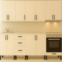 Mobila Bucatarie MDF bianco Lucios P101 cu blat 240 cm