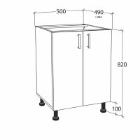 CORP BUCATARIE INFERIOR CU DIM 50 CM