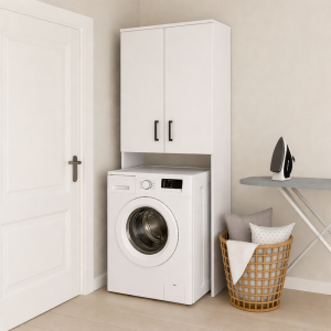 Dulap modern pentru mașina de spălat, 65x35x200 cm,pentru baie și spălătorie.