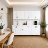 Bucatarie Lana 280 cm MDF infoliat alb cu blat