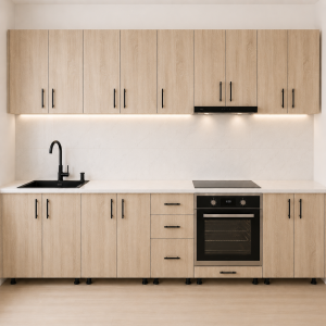 Bucatarie 320 cm PAL stejar sonoma cu blat