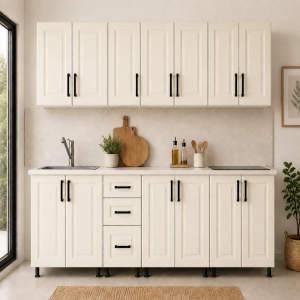 Bucatarie Lana MDF infoliat ivoire 240cm cu blat