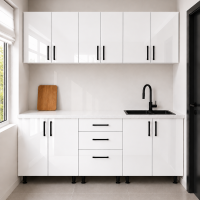 Bucatarie Lana 220 MDF lucios alb cu blat