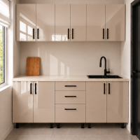 Bucatarie Lana 220 MDF lucios cappuccino cu blat